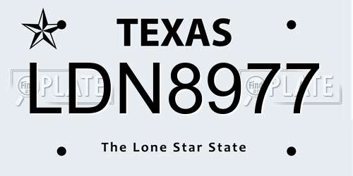 LDN8977 Texas License Plate