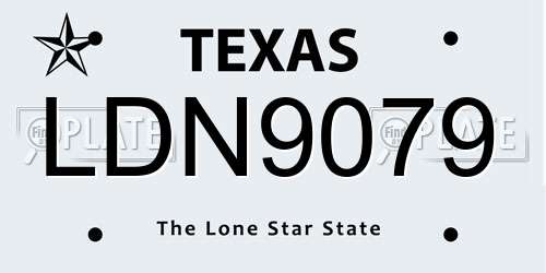 LDN9079 Texas License Plate
