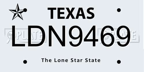 LDN9469 Texas License Plate