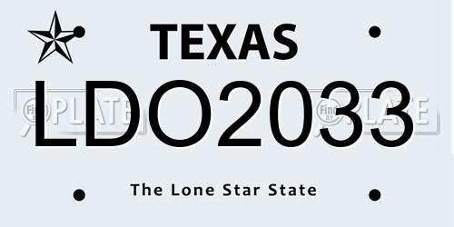 LDO2033 Texas License Plate