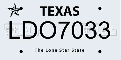 LDO7033 Texas License Plate