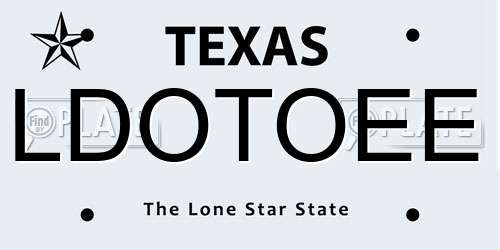 LDOTOEE Texas License Plate