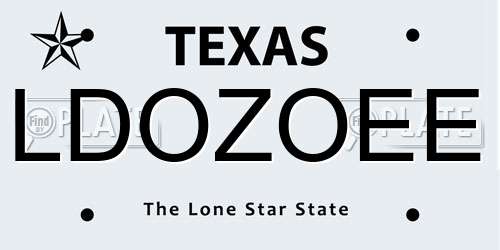 LDOZOEE Texas License Plate