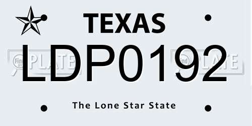 LDP0192 Texas License Plate