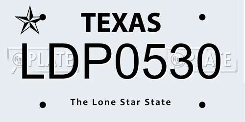 LDP0530 Texas License Plate