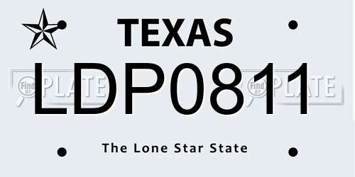 LDP0811 Texas License Plate