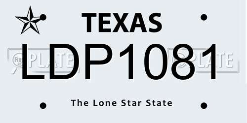 LDP1081 Texas License Plate