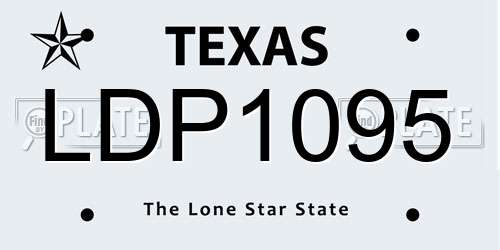 LDP1095 Texas License Plate