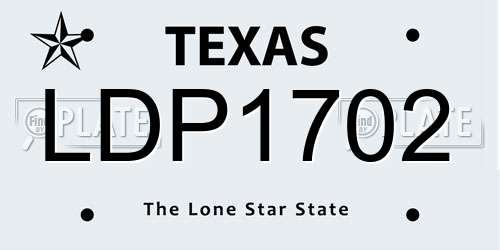 LDP1702 Texas License Plate