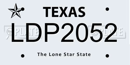 LDP2052 Texas License Plate