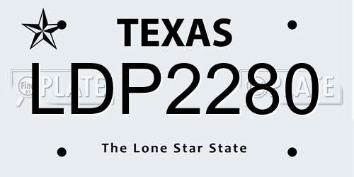 LDP2280 Texas License Plate