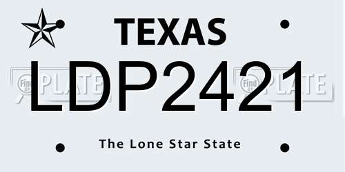 LDP2421 Texas License Plate