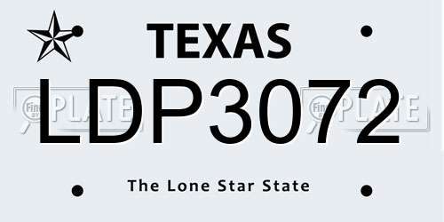 LDP3072 Texas License Plate