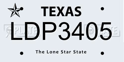 LDP3405 Texas License Plate