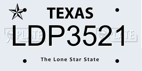 LDP3521 Texas License Plate