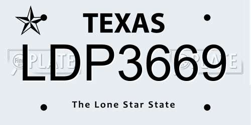 LDP3669 Texas License Plate