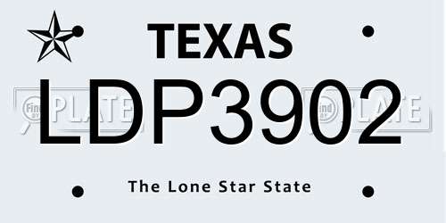LDP3902 Texas License Plate