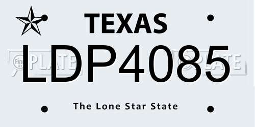 LDP4085 Texas License Plate