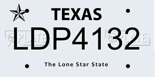 LDP4132 Texas License Plate