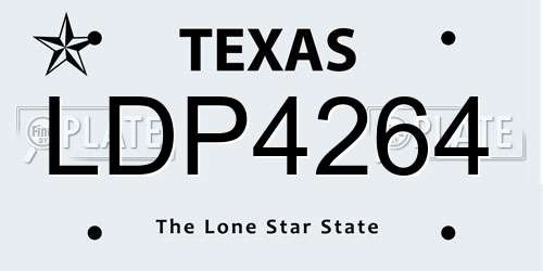 LDP4264 Texas License Plate