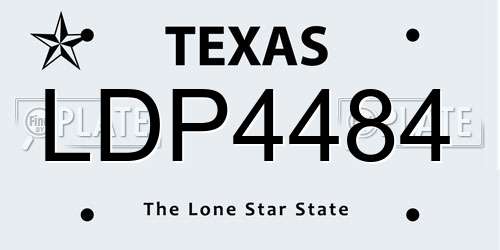 LDP4484 Texas License Plate