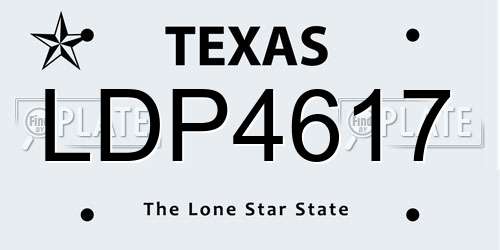 LDP4617 Texas License Plate