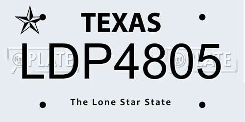 LDP4805 Texas License Plate