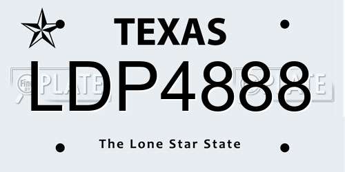LDP4888 Texas License Plate