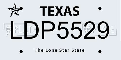 LDP5529 Texas License Plate