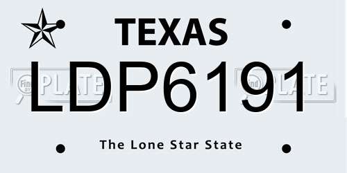 LDP6191 Texas License Plate