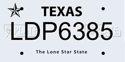 LDP6385 Texas License Plate