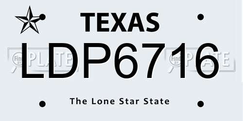 LDP6716 Texas License Plate
