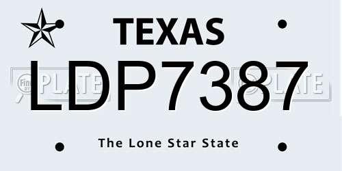 LDP7387 Texas License Plate