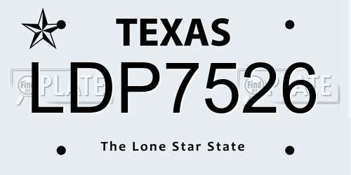 LDP7526 Texas License Plate