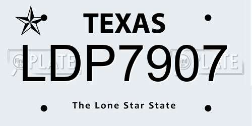 LDP7907 Texas License Plate