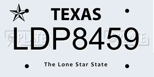 LDP8459 Texas License Plate