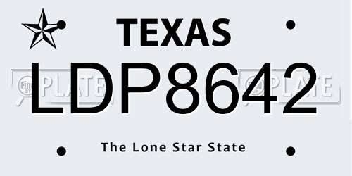 LDP8642 Texas License Plate
