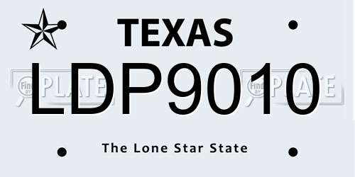 LDP9010 Texas License Plate
