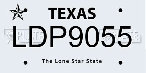 LDP9055 Texas License Plate