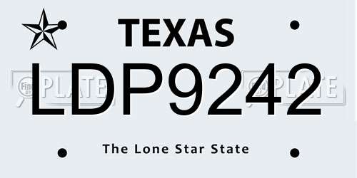 LDP9242 Texas License Plate
