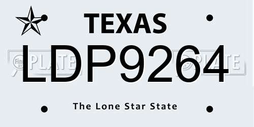 LDP9264 Texas License Plate