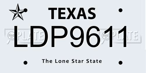 LDP9611 Texas License Plate