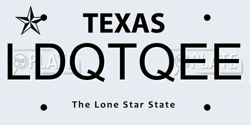 LDQTQEE Texas License Plate