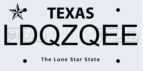LDQZQEE Texas License Plate