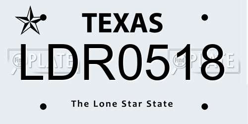 LDR0518 Texas License Plate