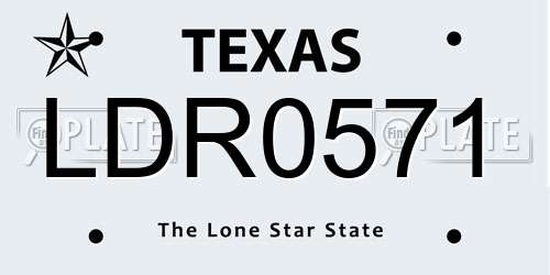LDR0571 Texas License Plate