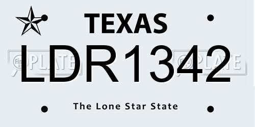 LDR1342 Texas License Plate