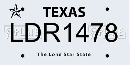 LDR1478 Texas License Plate