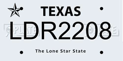 LDR2208 Texas License Plate