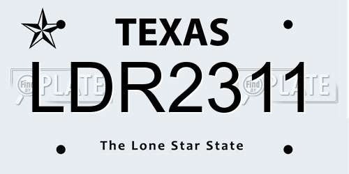 LDR2311 Texas License Plate